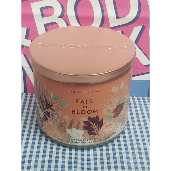 BBW Fall In Bloom Large 3 Wick Candle Home Fragrance Decor - Picture 1 of 2
